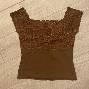 Brown Lace Top (S)